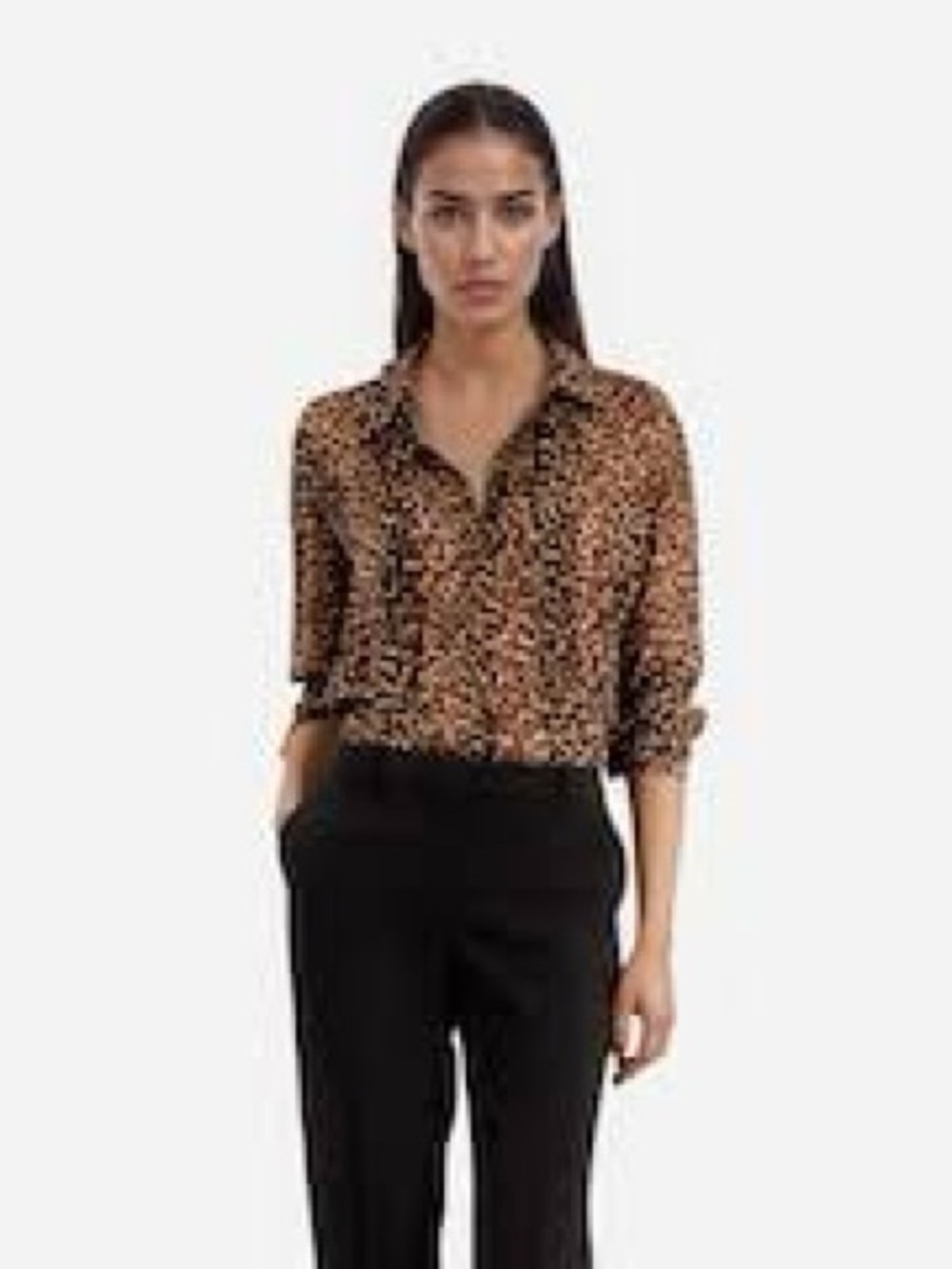 The Kooples Leopard-Print Button Down Shirt in Brown/Black